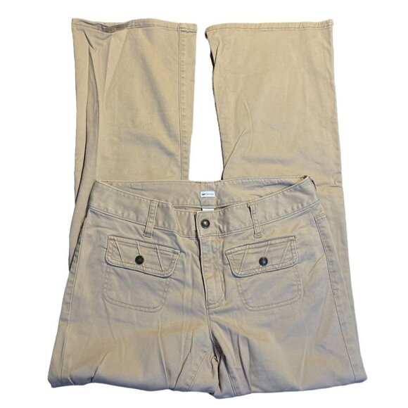 Gap Outlet Front Flap Pocket Stretch Khaki Flare Pants Size 8 - Picture 2 of 6